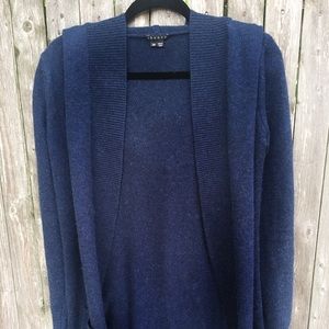 THEORY Cashmere Camel Long Hooded Cardigan